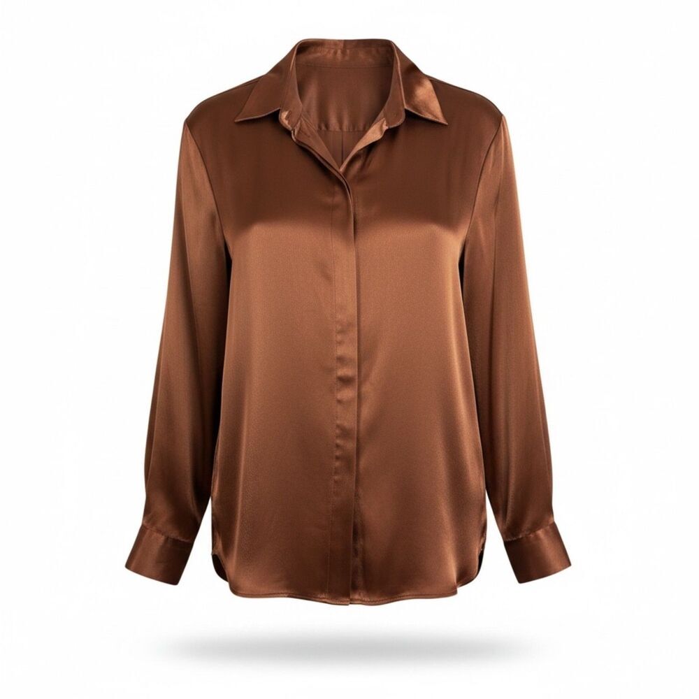 Babaton Brown Triacetate Blend Top - Size XS - Excellent Condition - Picture 2 of 7